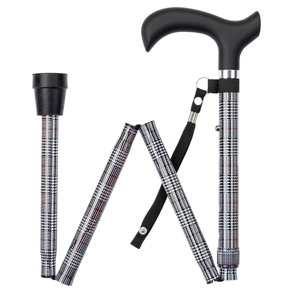 MultiMotion Wandelstok opvouwbaar - Zwart/wit motief