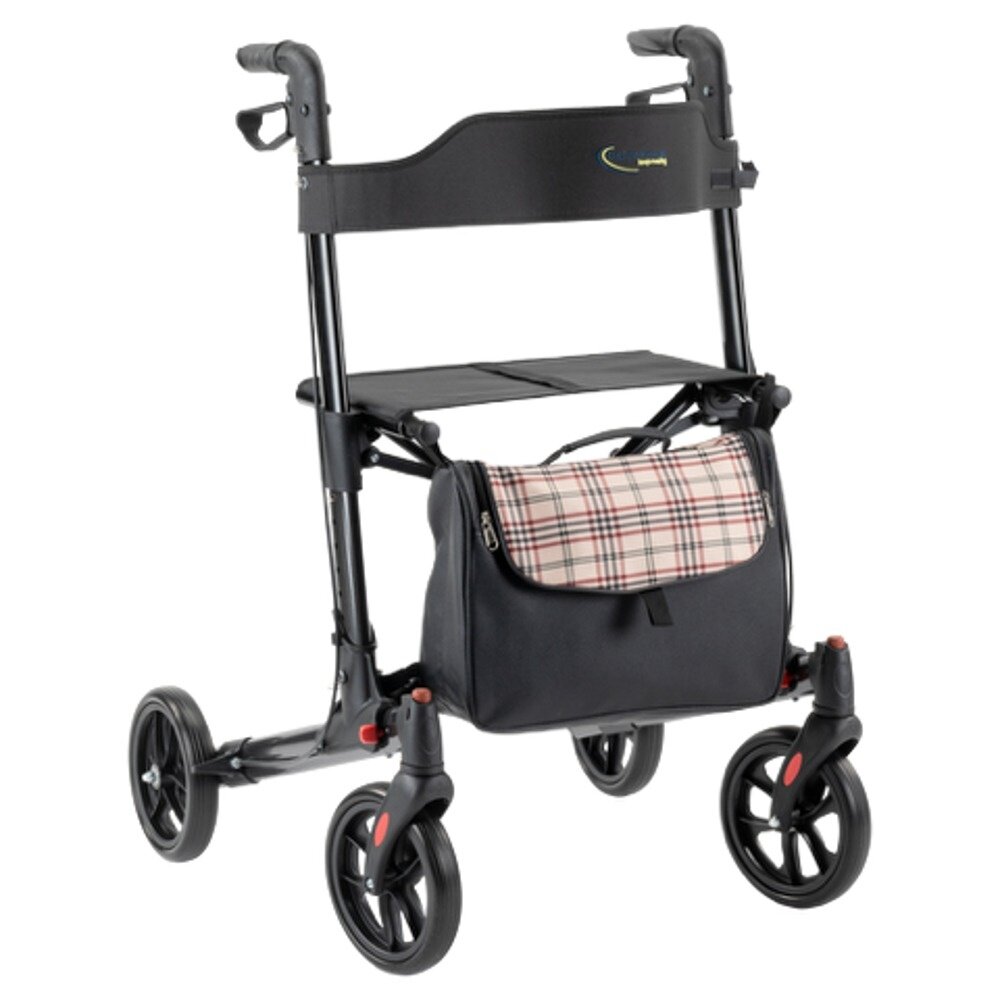 MultiMotion Rollatortas skai leer met ruit motief en ritssluiting