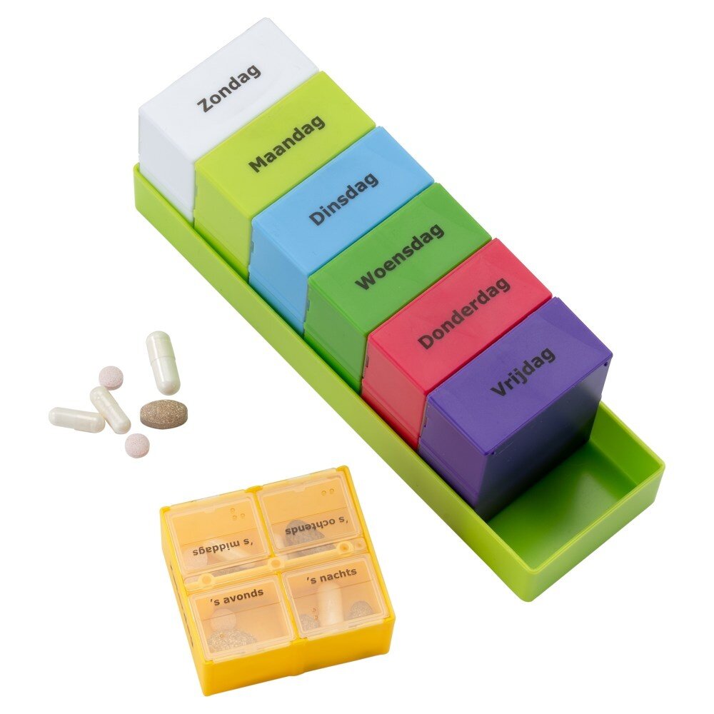 MultiMotion Pillendoos tafelmodel, 7 dagen met 4 dagdelen