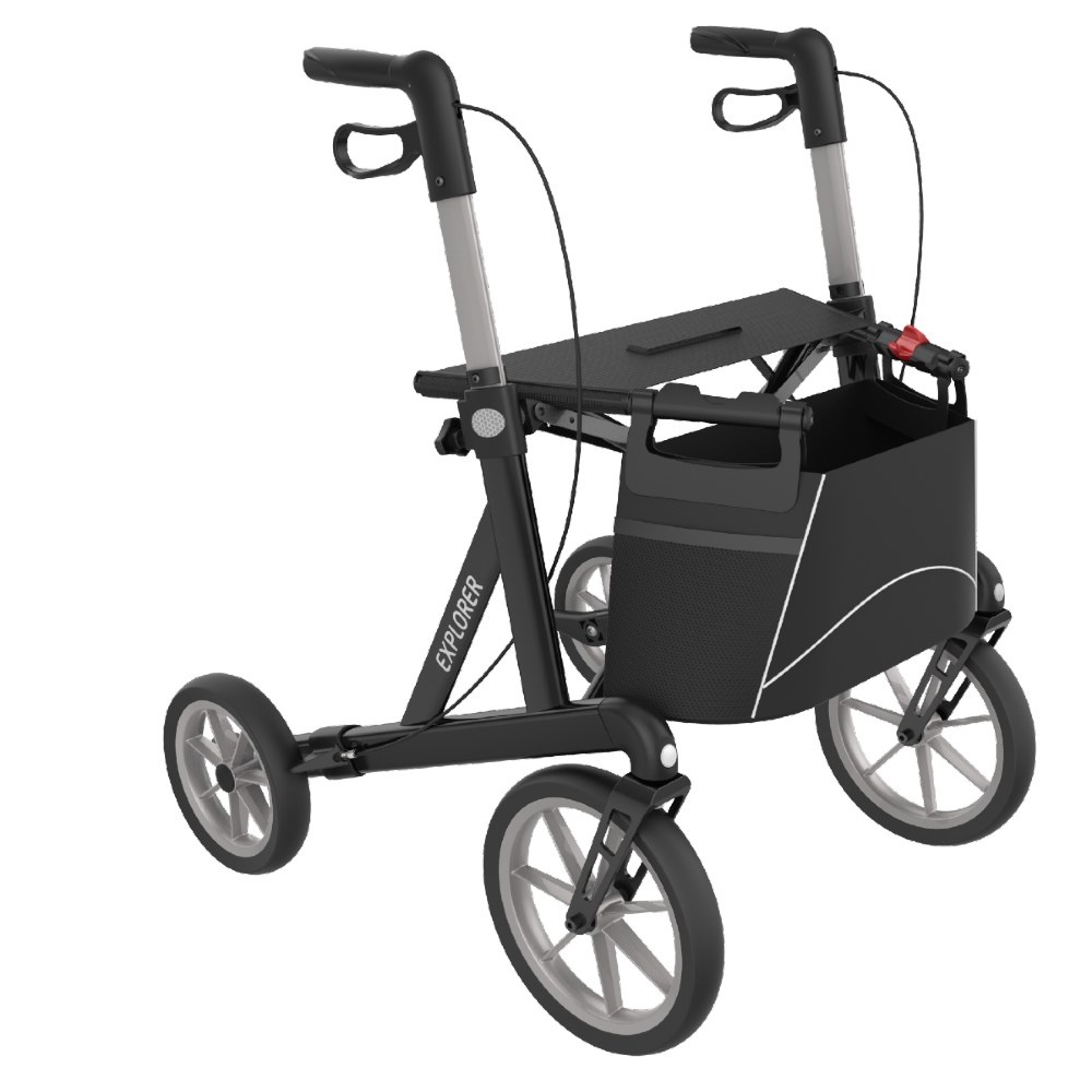Rehasense Rehasense Explorer outdoor rollator STANDARD - Zwart