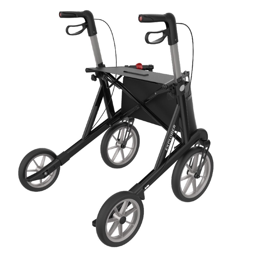 Rehasense Rehasense Explorer outdoor rollator STANDARD - Zwart