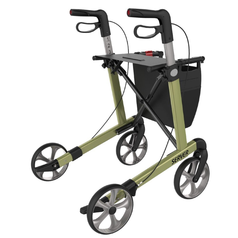 Rehasense Rehasense Server lichtgewicht rollator STANDARD - Olijfgroen