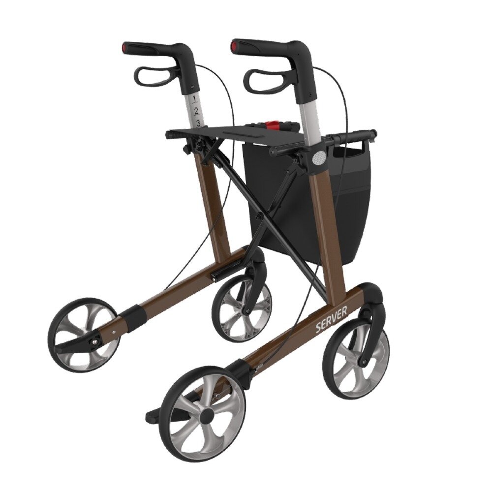 Rehasense Rehasense Server lichtgewicht rollator STANDARD - Bruin