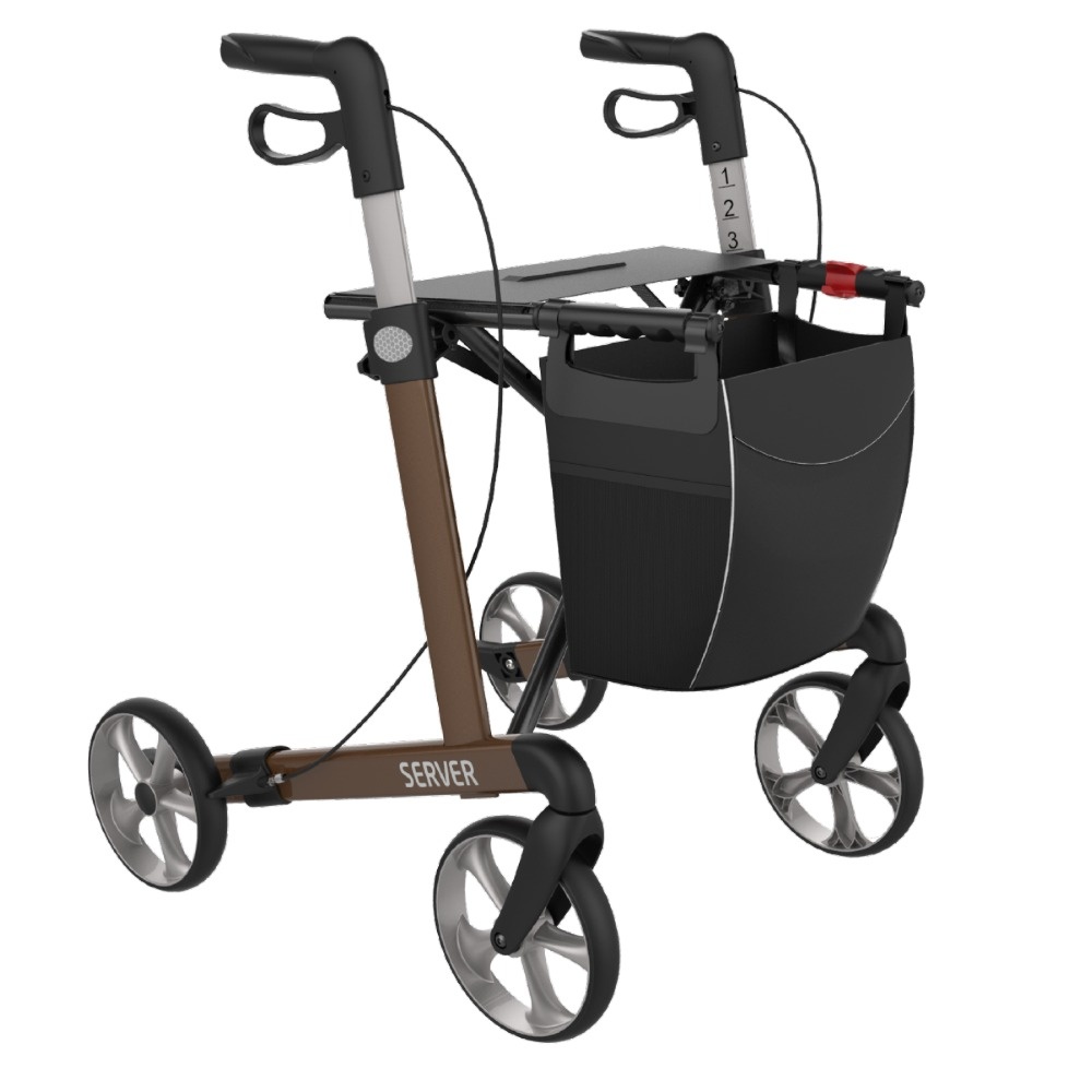 Rehasense Rehasense Server lichtgewicht rollator STANDARD - Bruin