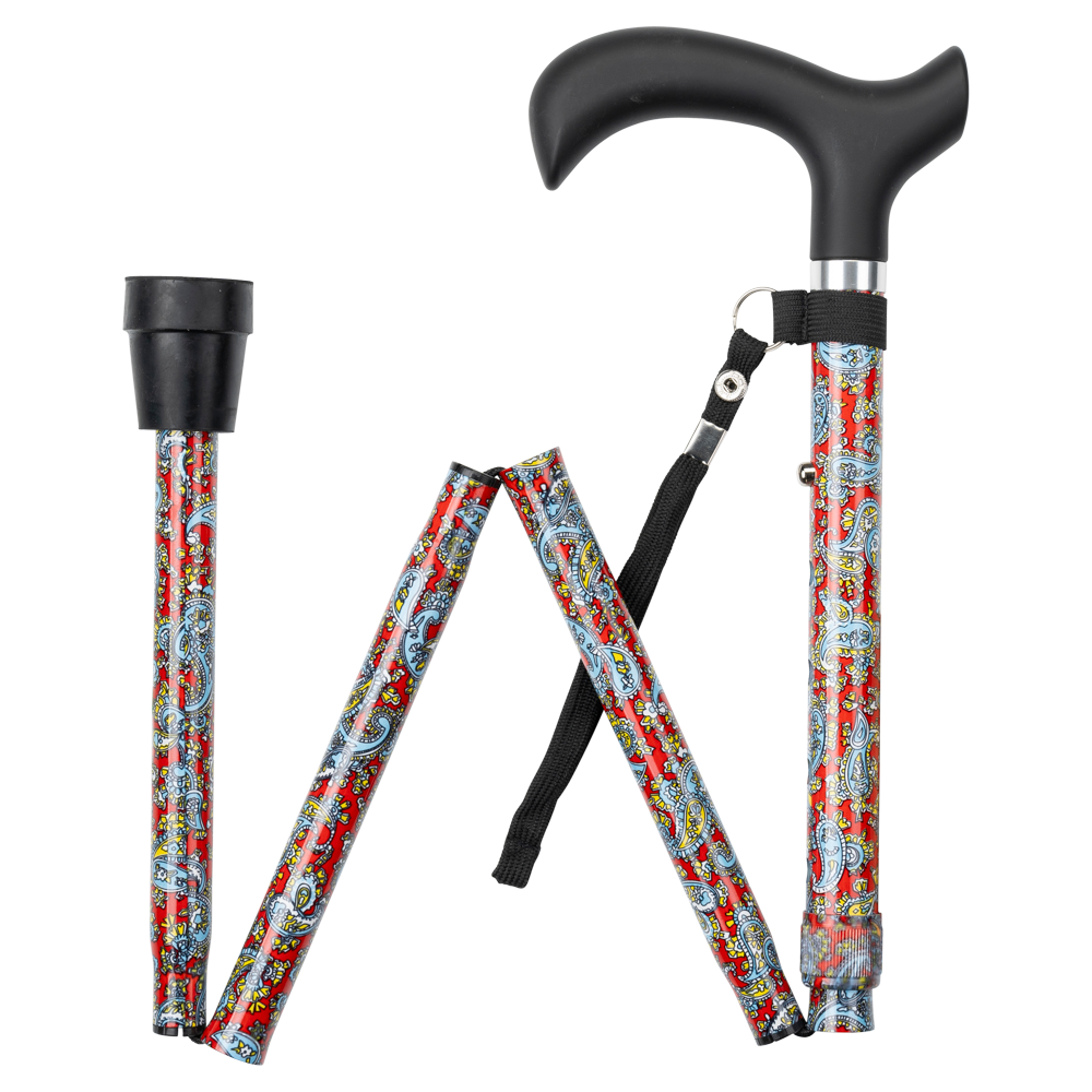 MultiMotion Wandelstok opvouwbaar - Rood Paisley