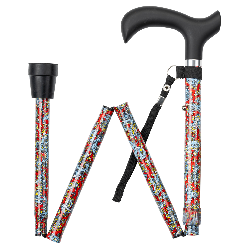 MultiMotion Wandelstok opvouwbaar - Rood Paisley