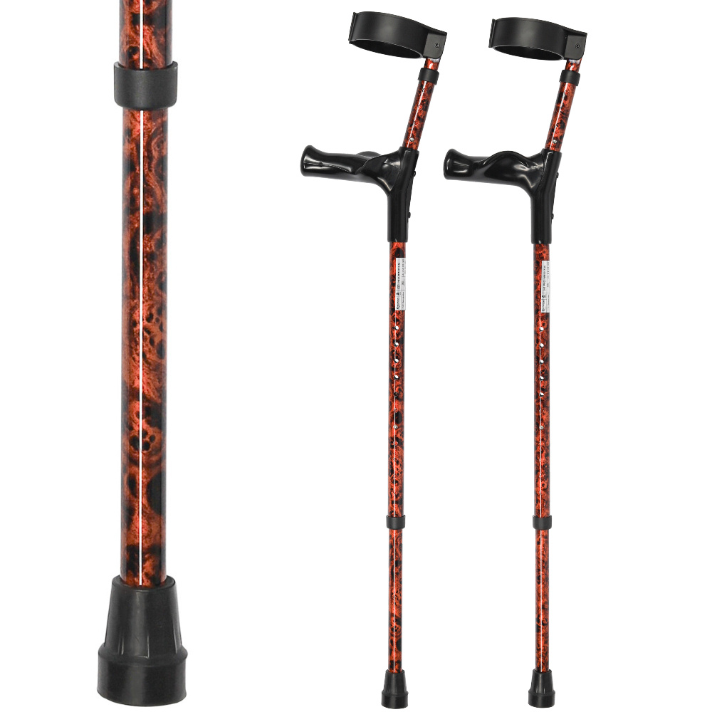 MultiMotion Elleboogkrukken ergonomisch met bruine print