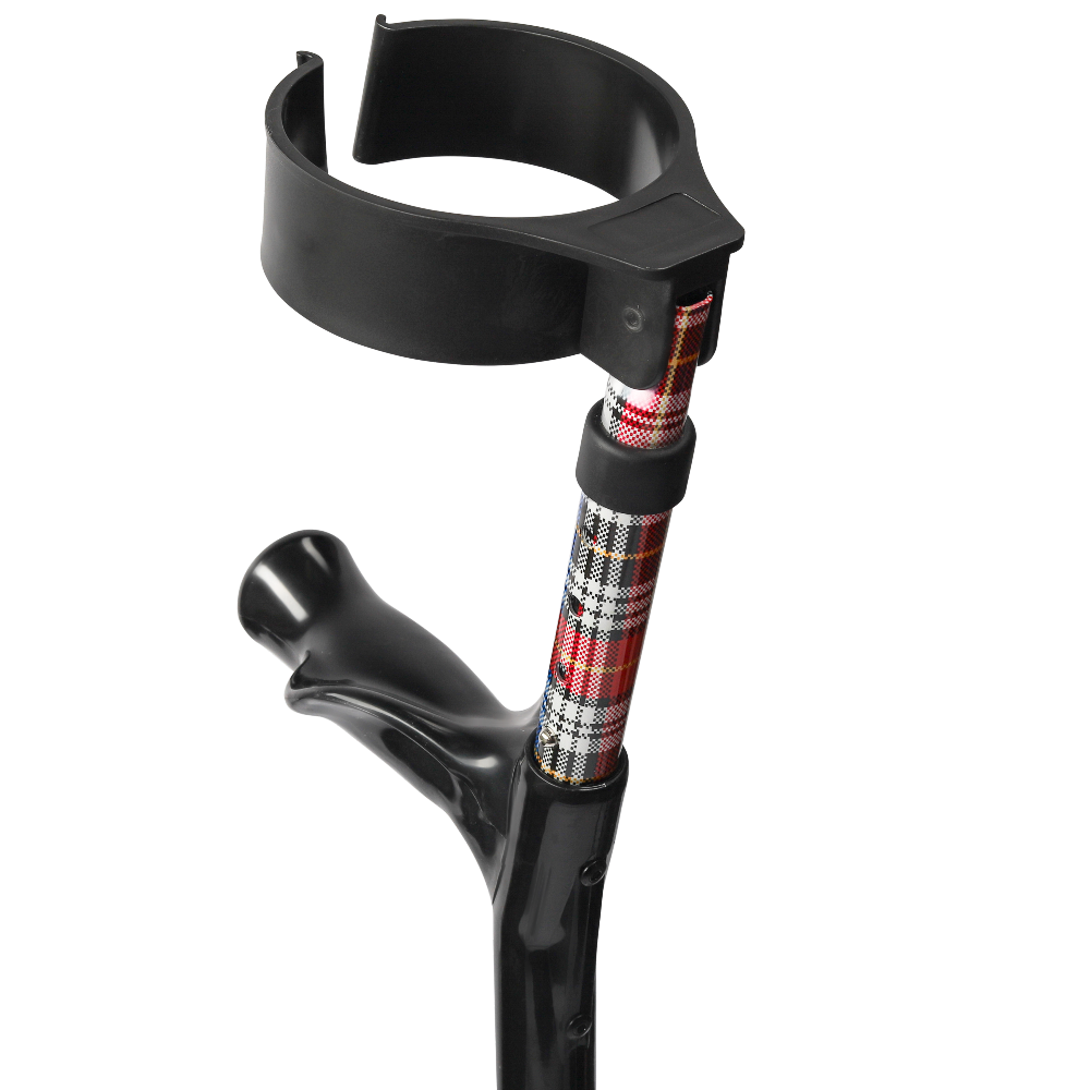 MultiMotion Elleboogkrukken ergonomisch met blauw/rood geruite print