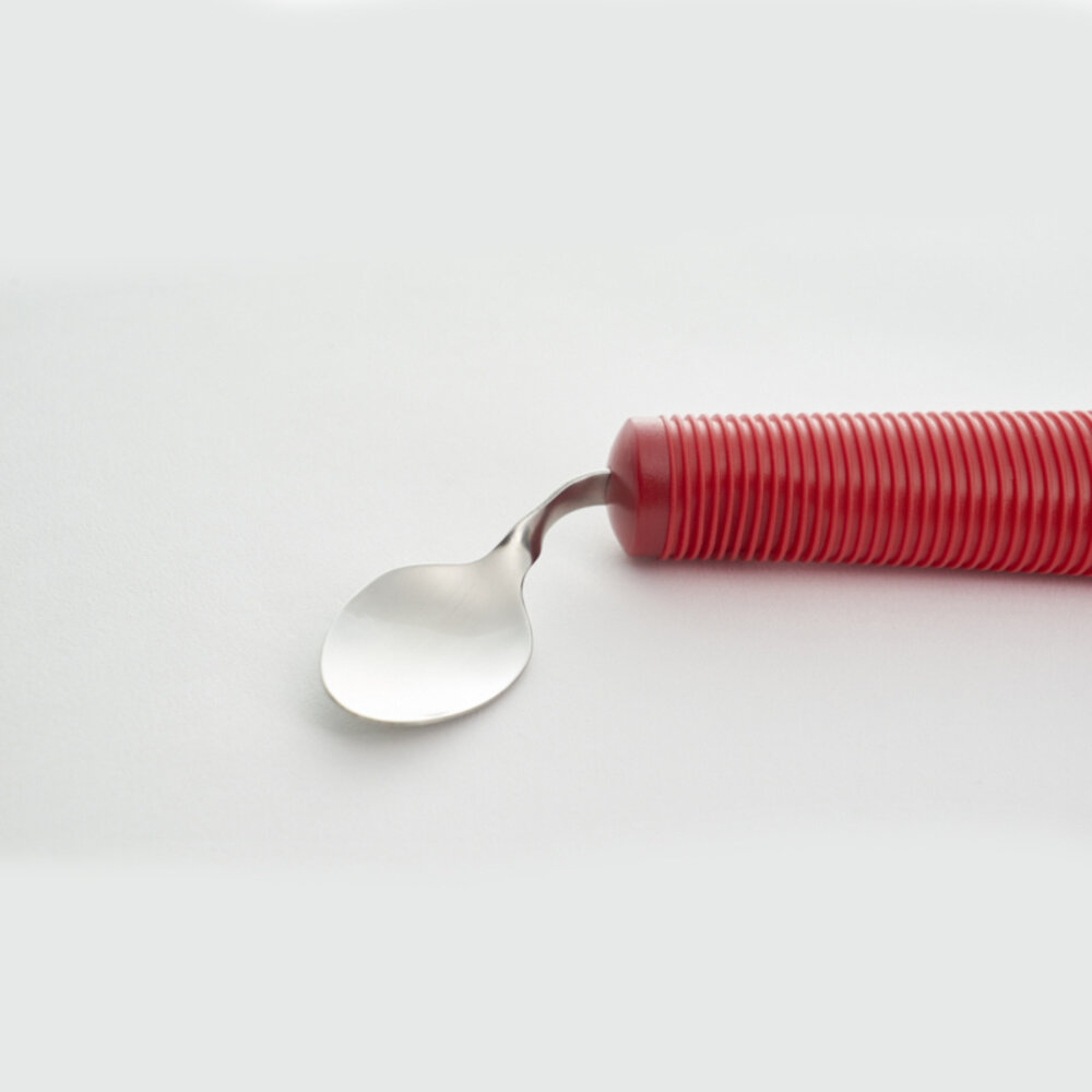 MultiMotion Theelepel - Aangepast bestek - verdikt, buigzaam, extra grip. - ROOD