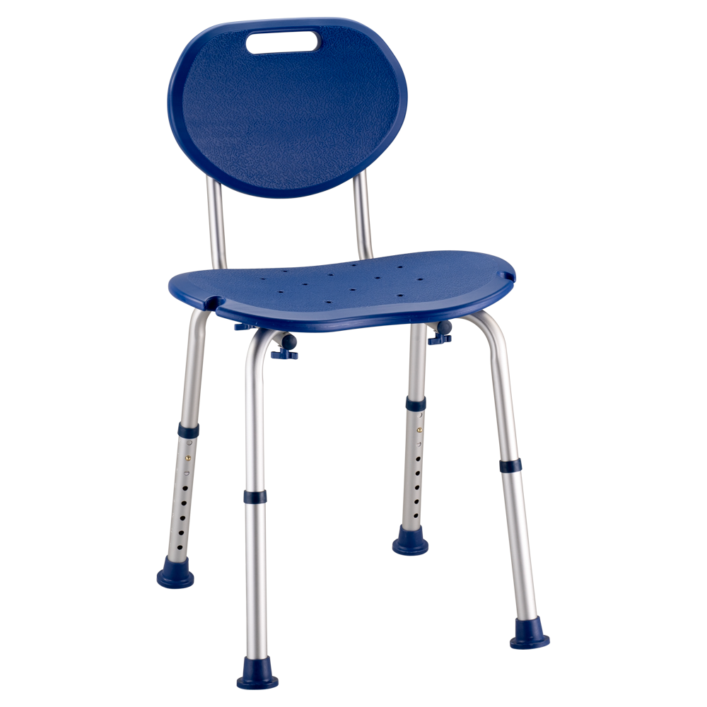 MultiMotion Douchestoel ovaal met handgrepen - Blauw