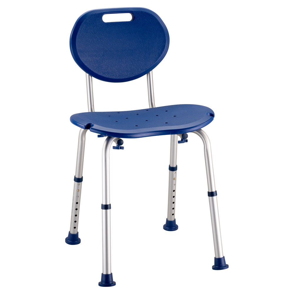 MultiMotion Douchestoel ovaal met handgrepen - Blauw