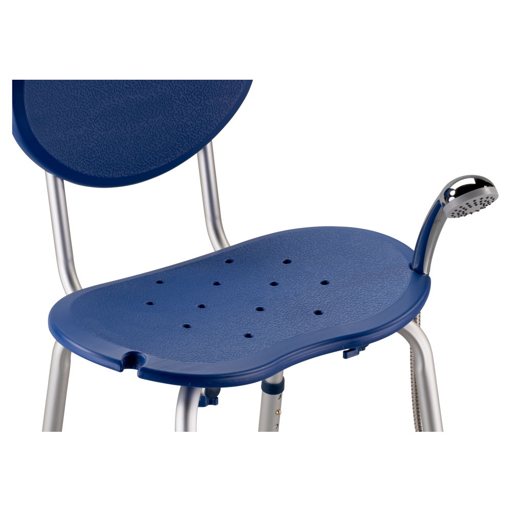 MultiMotion Douchestoel ovaal met handgrepen - Blauw