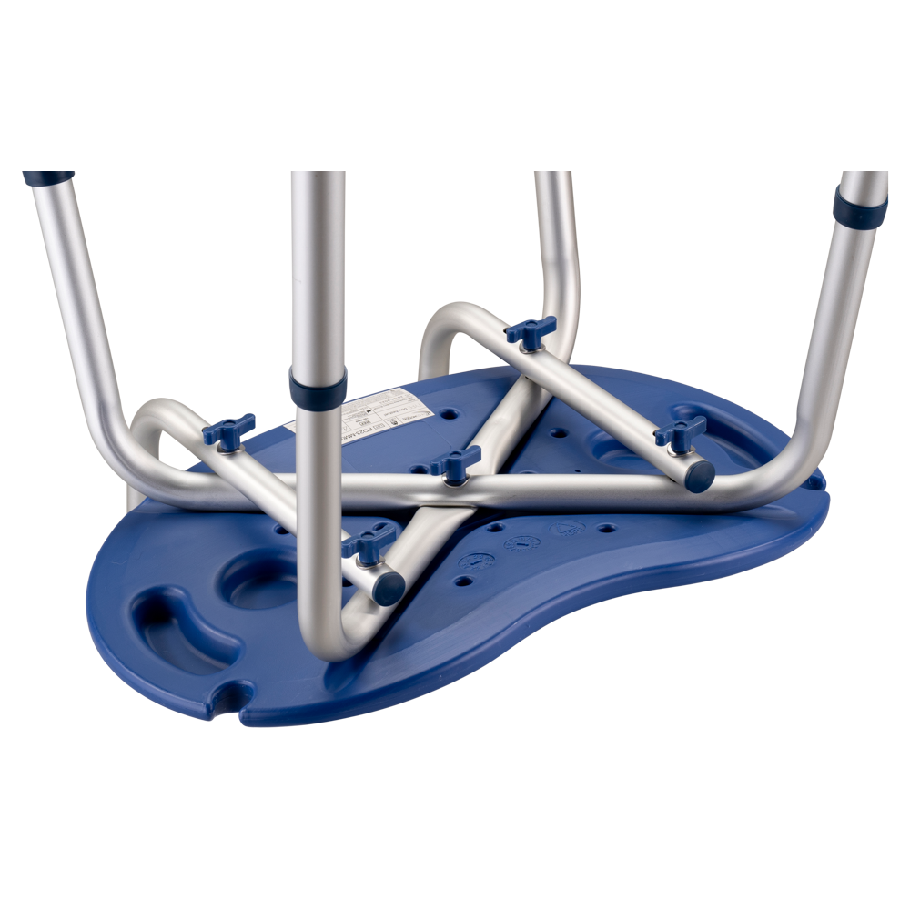 MultiMotion Douchestoel ovaal met handgrepen - Blauw