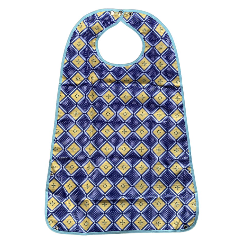 MultiMotion Wasbare slab volwassenen met opvangbak - Blauw/geel geruit