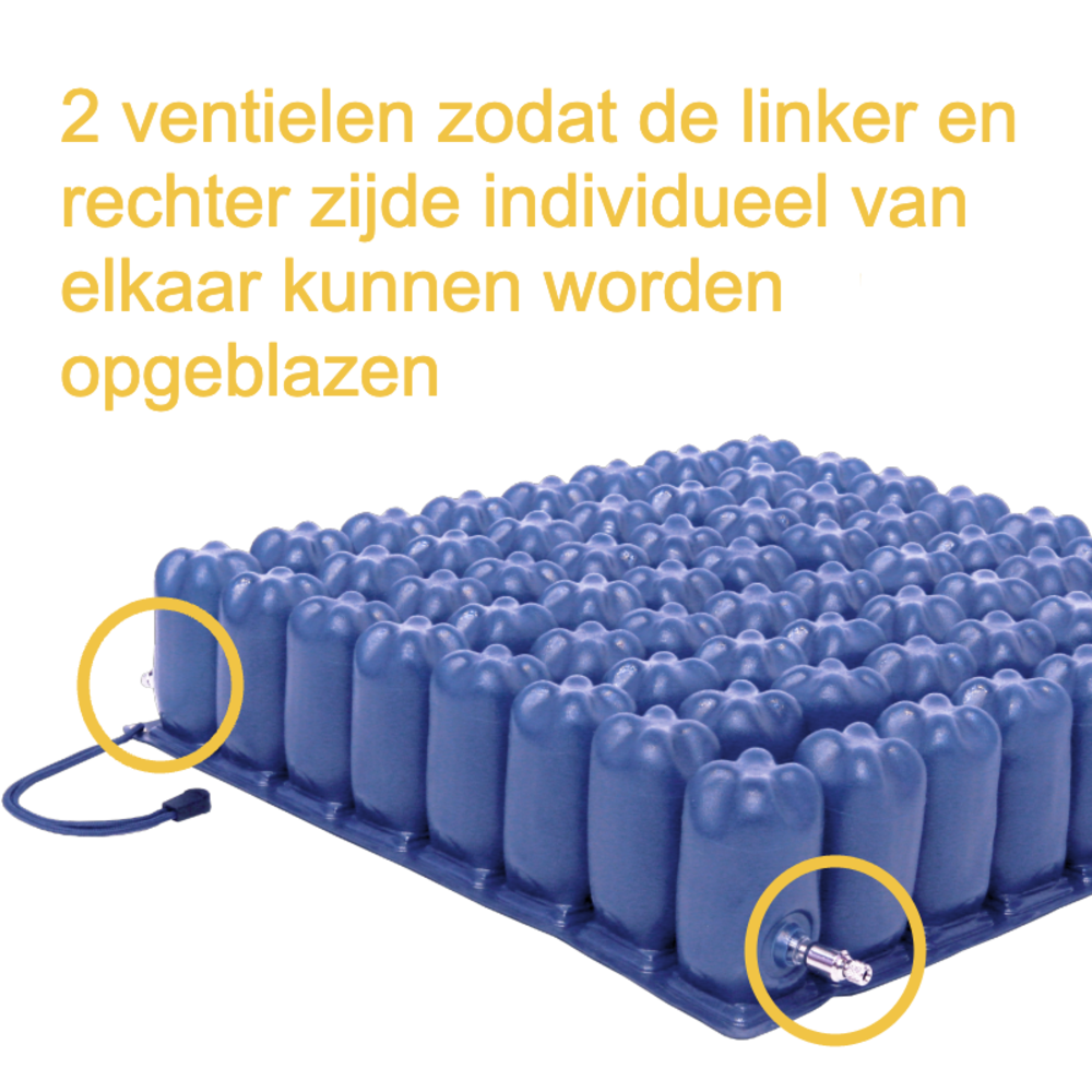 MultiMotion Anti-decubitus lucht zitkussen met 2 ventielen, 10 cm hoog