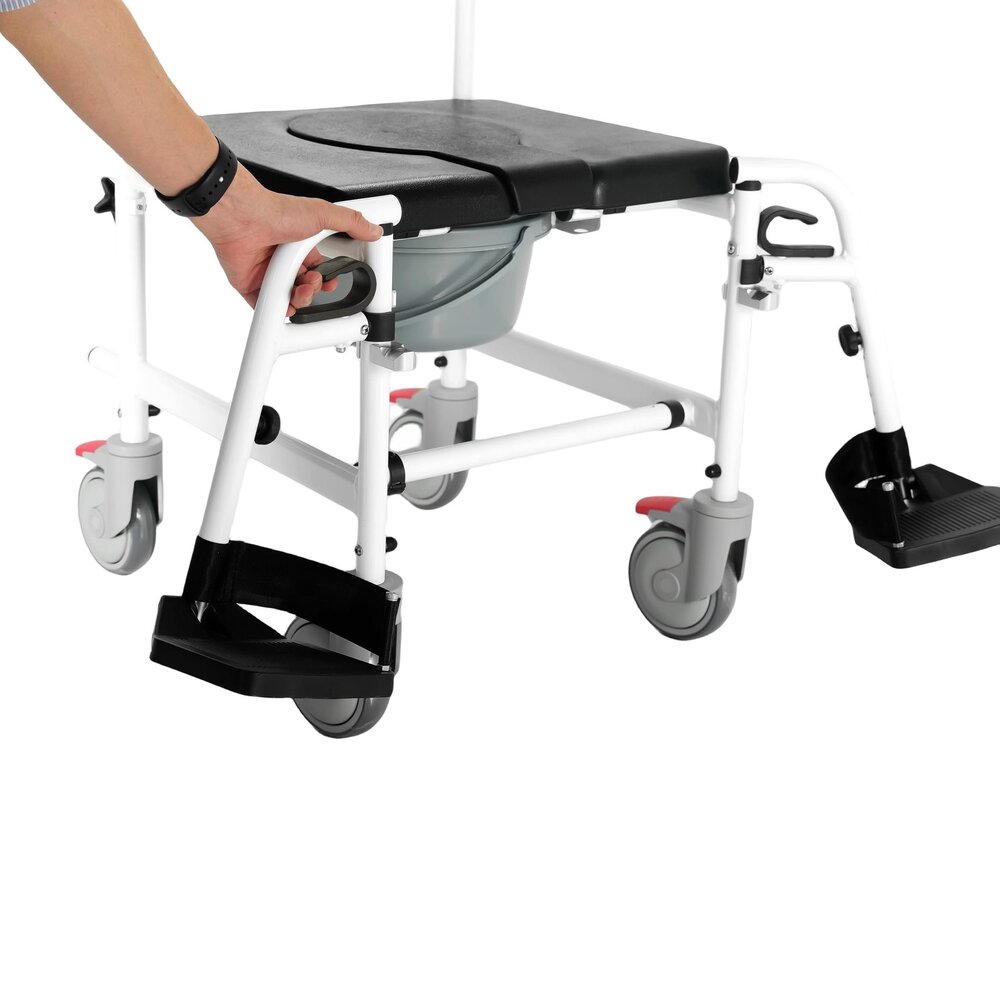 MultiMotion Verrijdbare douchestoel en toiletstoel in 1 (5'' wielen)