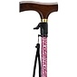 MultiMotion MultiMotion wandelstok met drukknop verstelling Rood paisley