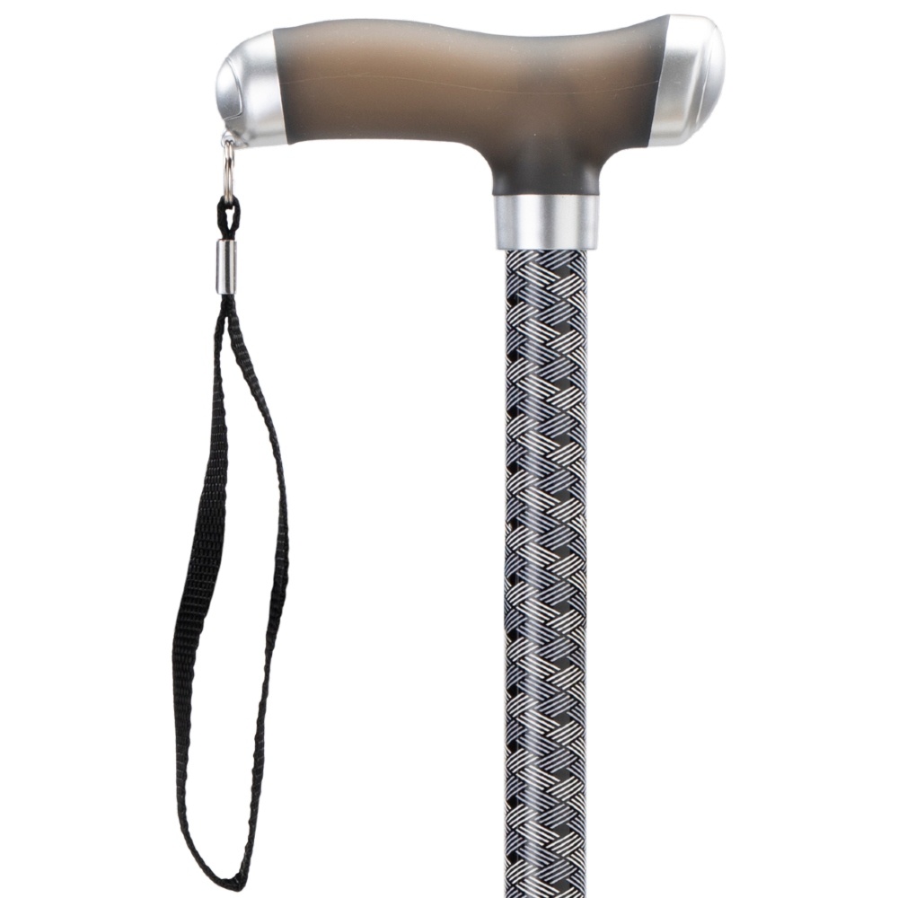 MultiMotion MultiMotion wandelstok met zacht siliconen handvat, donkere print