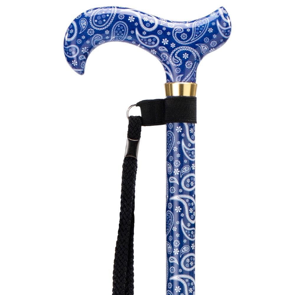 MultiMotion MultiMotion Premium wandelstok - volledige blauwe Paisley print