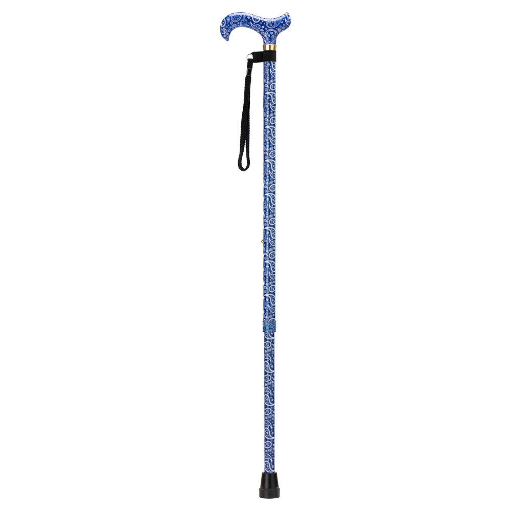 MultiMotion MultiMotion Premium wandelstok - volledige blauwe Paisley print