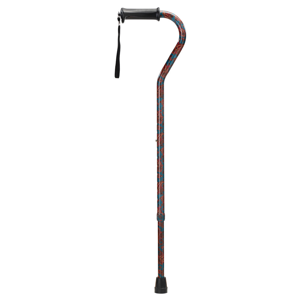 MultiMotion Wandelstok met offset handvat - Groen Paisley