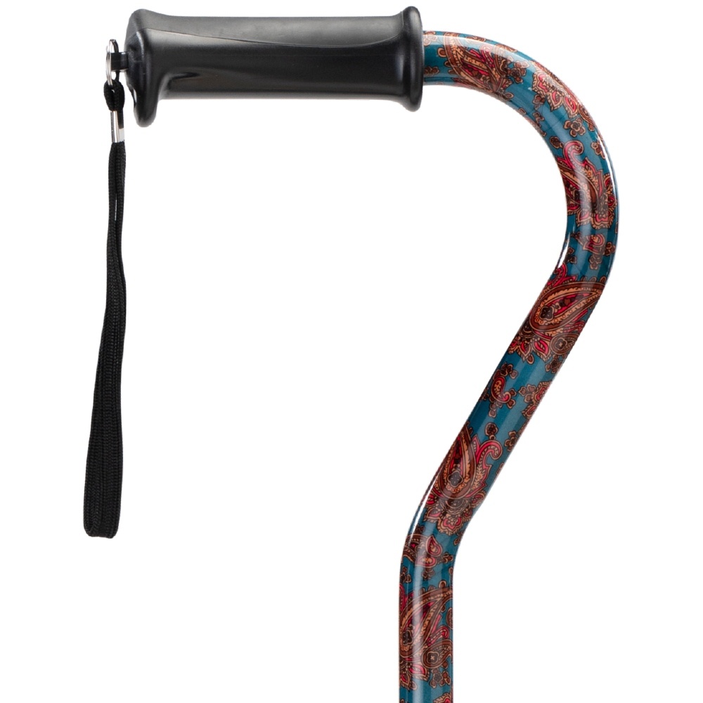 MultiMotion Wandelstok met offset handvat - Groen Paisley