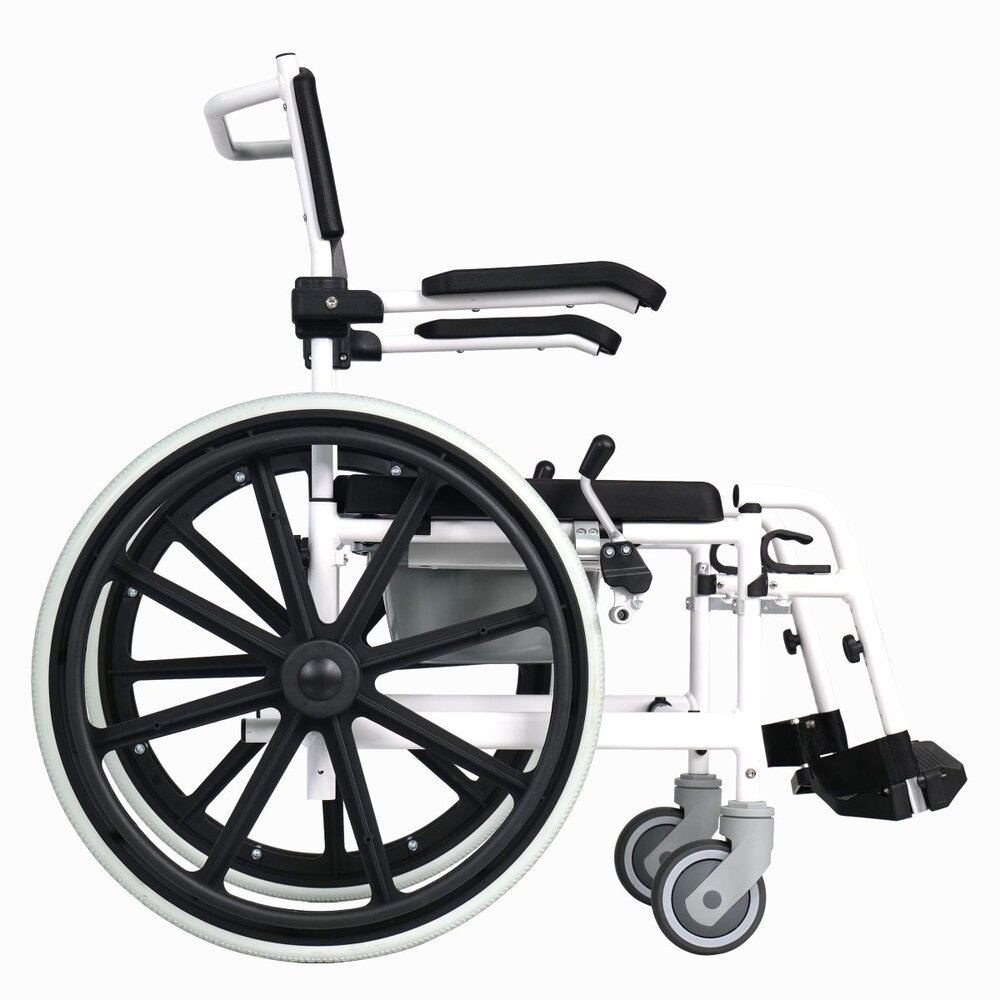 MultiMotion Verrijdbare douchestoel en toiletstoel in 1 met 24'' wielen