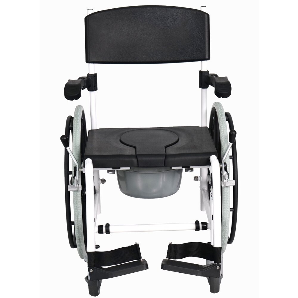 MultiMotion Verrijdbare douchestoel en toiletstoel in 1 met 24'' wielen