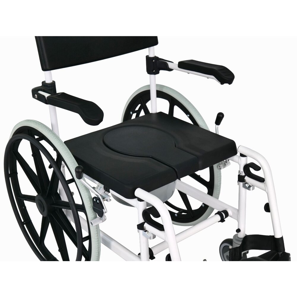 MultiMotion Verrijdbare douchestoel en toiletstoel in 1 met 24'' wielen