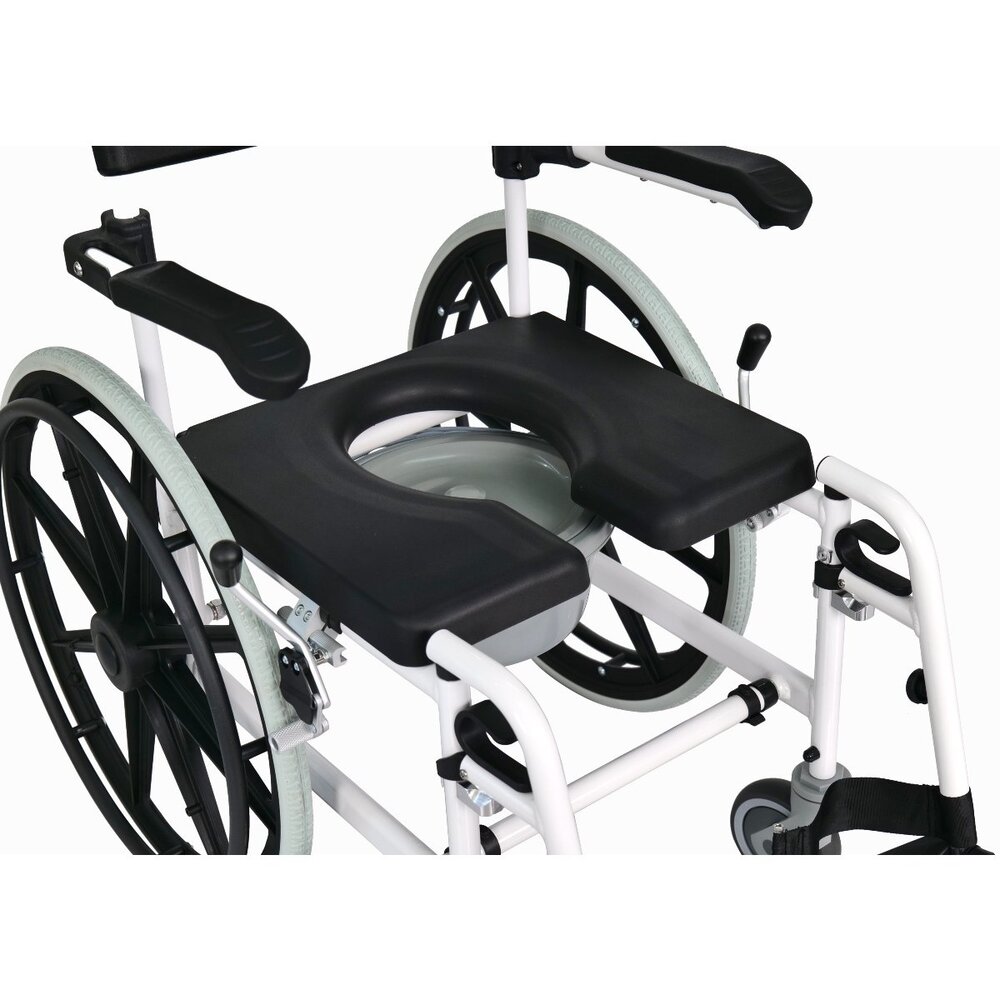 MultiMotion Verrijdbare douchestoel en toiletstoel in 1 met 24'' wielen