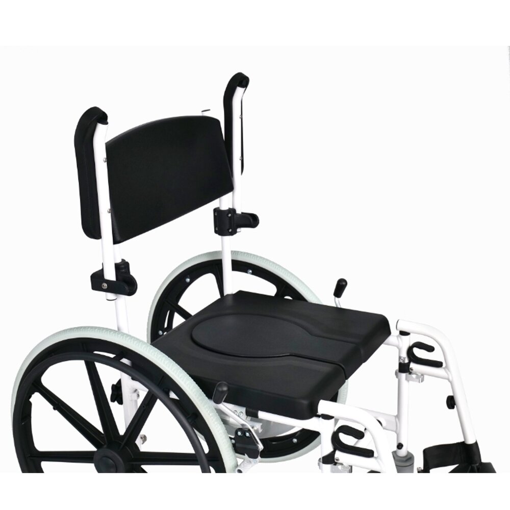 MultiMotion Verrijdbare douchestoel en toiletstoel in 1 met 24'' wielen