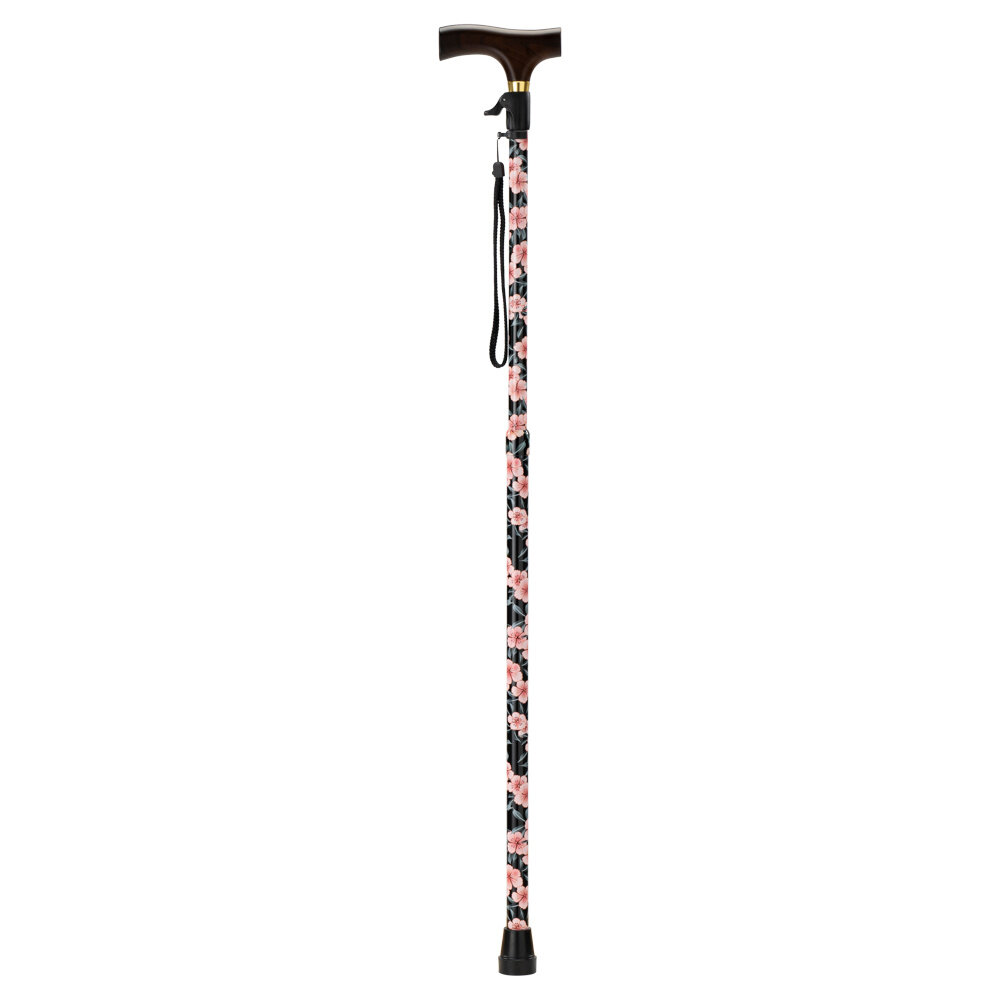 MultiMotion MultiMotion wandelstok met drukknop verstelling Bloemen