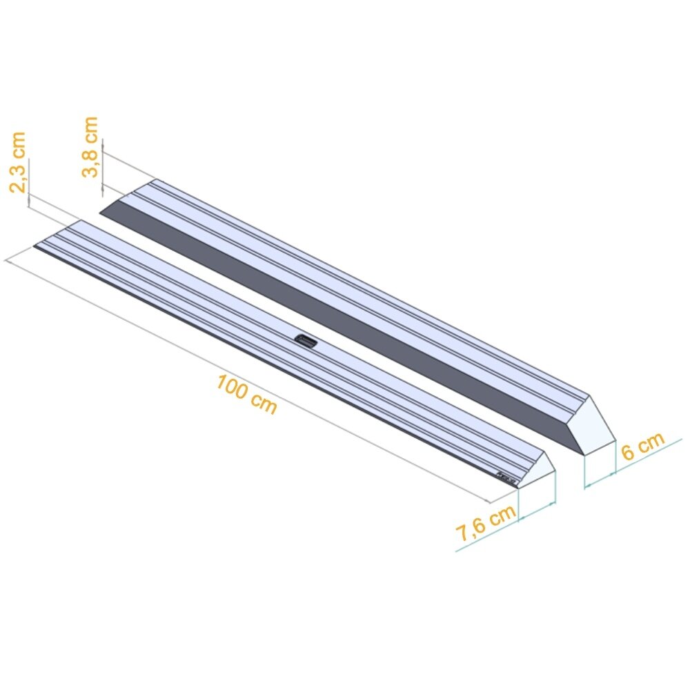 Famica Houten drempelhulp 2,3 cm - 3,8 cm met ledverlichting Famica Houten drempelhulp 2,3 cm - 3,8 cm met ledverlichting