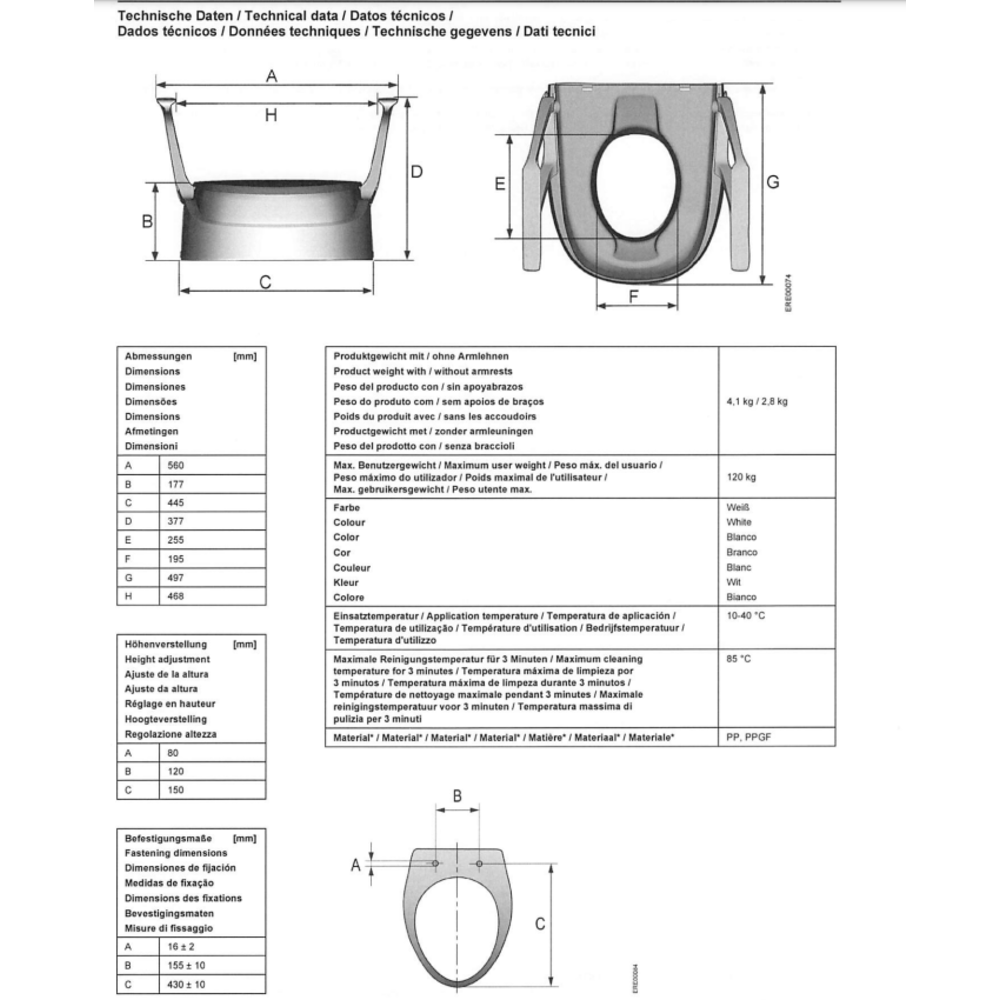 Scholten Hulpmiddelen Toiletverhoger met armsteunen