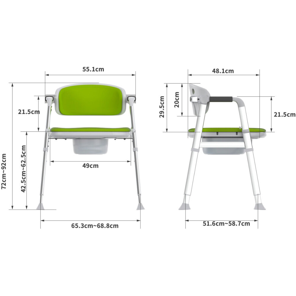 MultiMotion MultiMotion Commode - Douche-/Toiletstoel - Grijs
