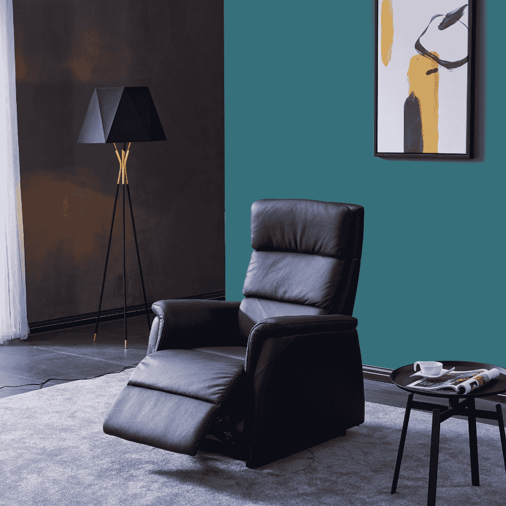 Basiq-seats Palma Sta-op stoel met 2 motoren - Leer, Zwart