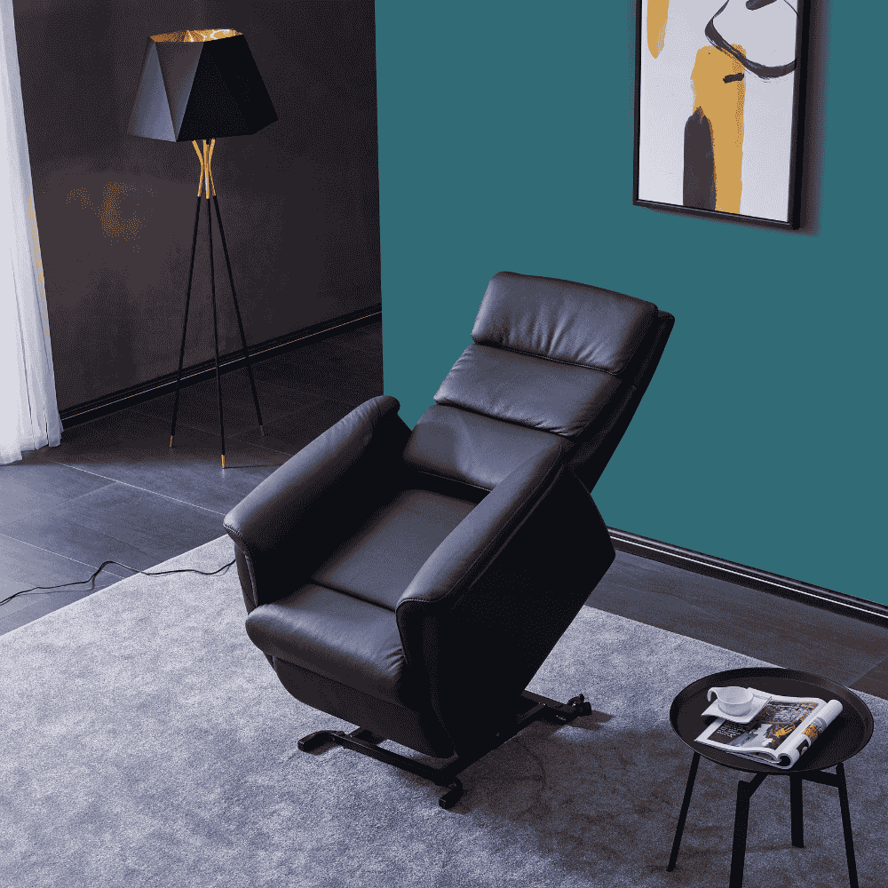 Basiq-seats Palma Sta-op stoel met 2 motoren - Leer, Zwart