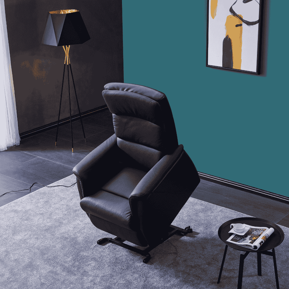 Basiq-seats Palma Sta-op stoel met 2 motoren - Leer, Zwart
