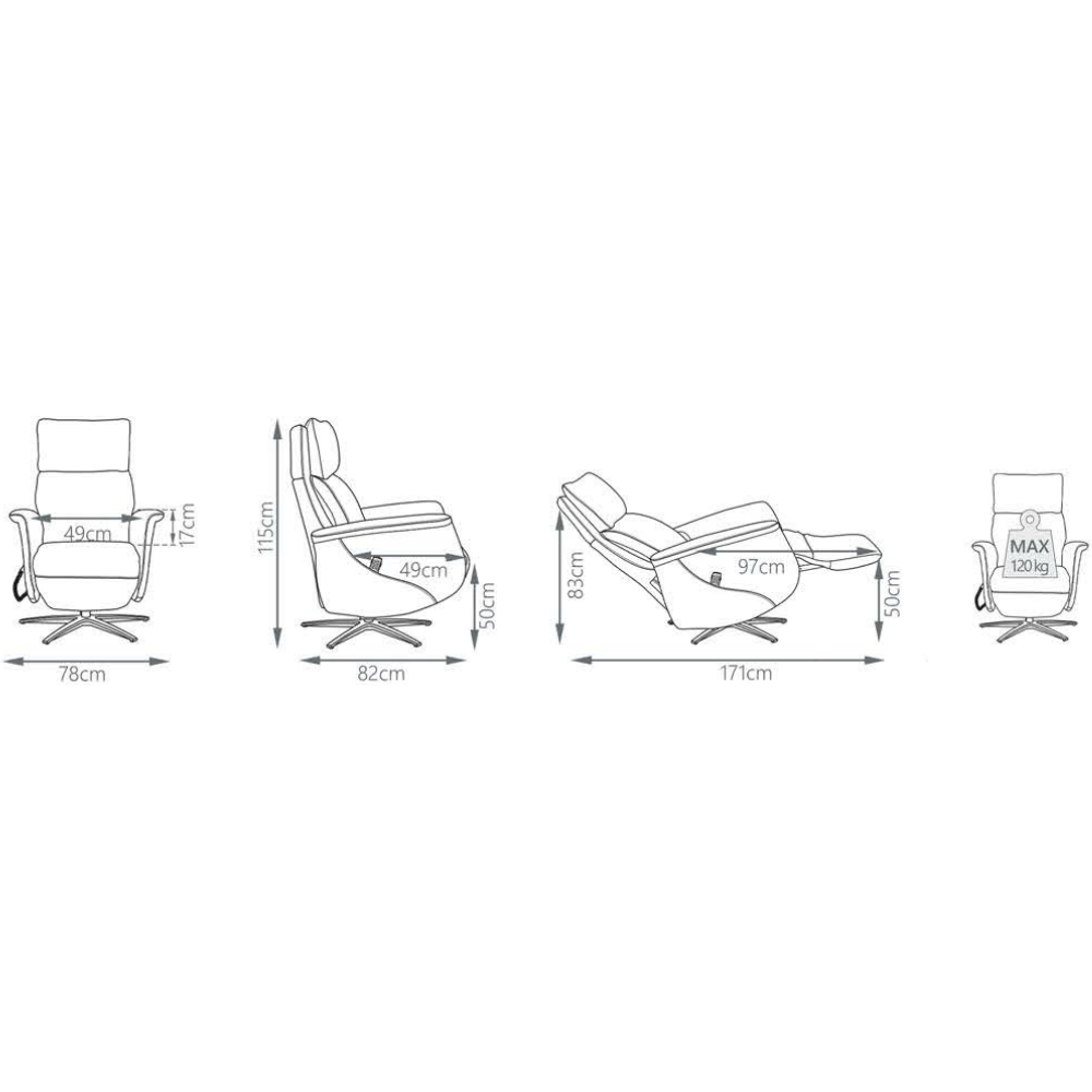 Basiq-seats Mistral draaibare Sta-op stoel met 3 motoren - Ingebouwde accu