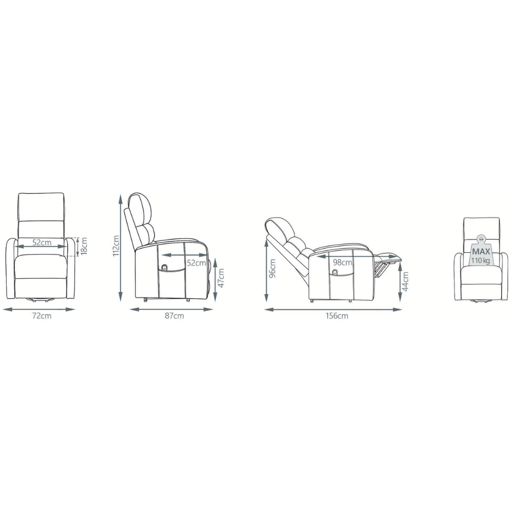 Basiq-seats Artic Sta-op stoel met 1 motor - Chestnut