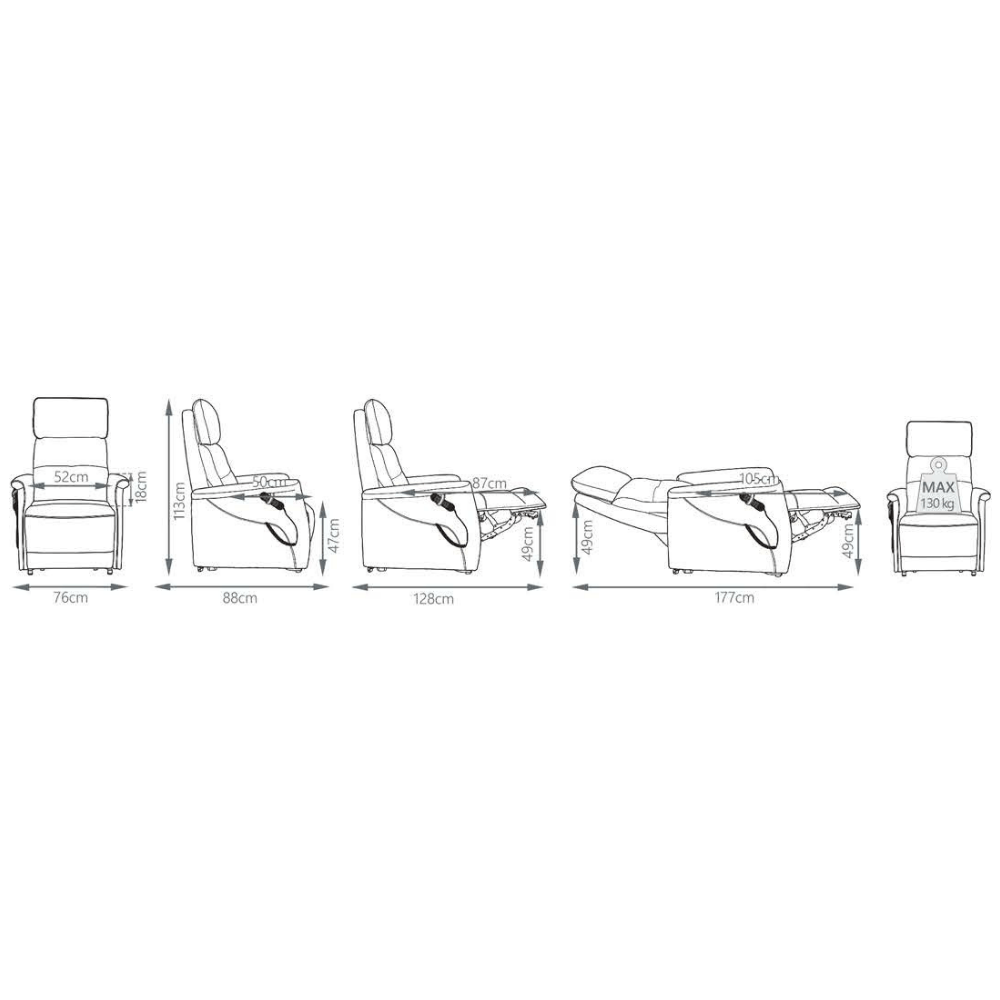 Basiq-seats Praga Powerlift Sta-op stoel met 4 motoren - Stof, Licht Taupe