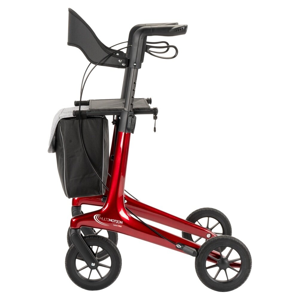 MultiMotion MultiMotion Carbon rollator met softwielen - Maat M - Rood