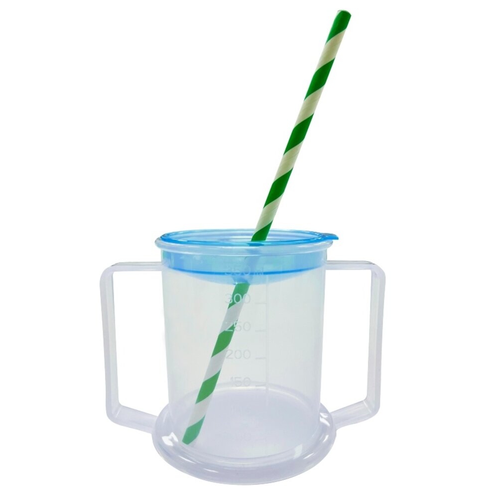 MultiMotion Drinkbeker met  handvatten en 2 verschillende deksels