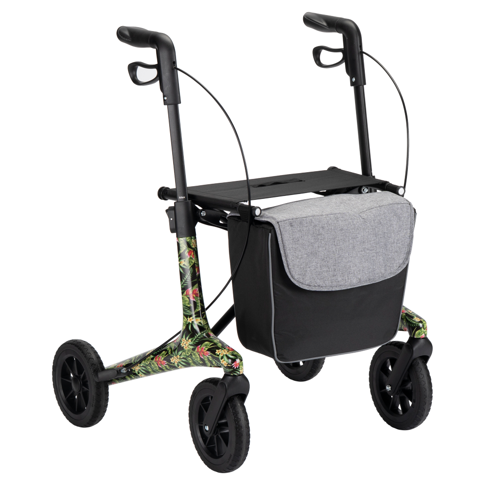 MultiMotion MultiMotion Carbon rollator met softwielen - Maat M - Bloemenprint
