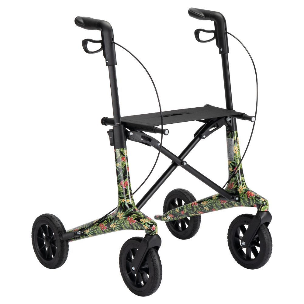 MultiMotion MultiMotion Carbon rollator met softwielen - Maat M - Bloemenprint