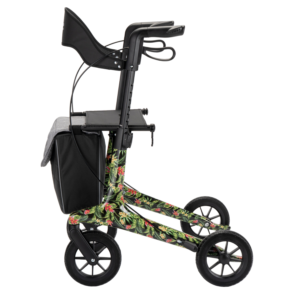 MultiMotion MultiMotion Carbon rollator met softwielen - Maat M - Bloemenprint