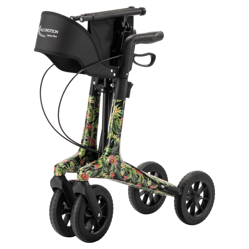 MultiMotion MultiMotion Carbon rollator met softwielen - Maat M - Bloemenprint