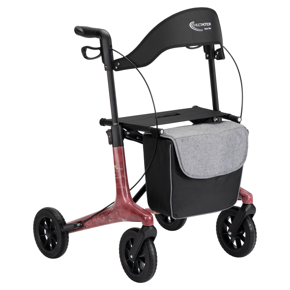 MultiMotion MultiMotion Carbon rollator met softwielen - Maat M - Marmerprint