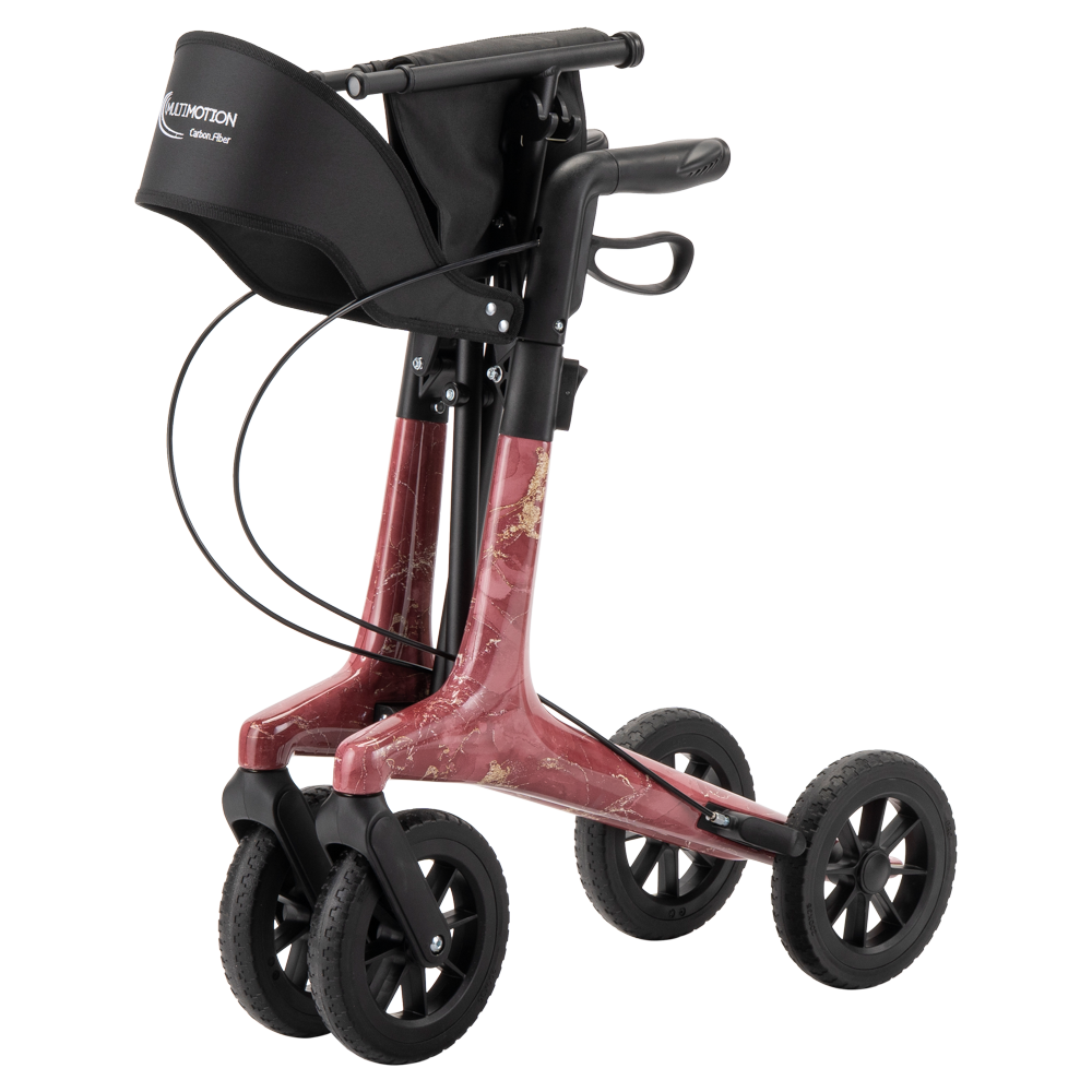 MultiMotion MultiMotion Carbon rollator met softwielen - Maat M - Marmerprint