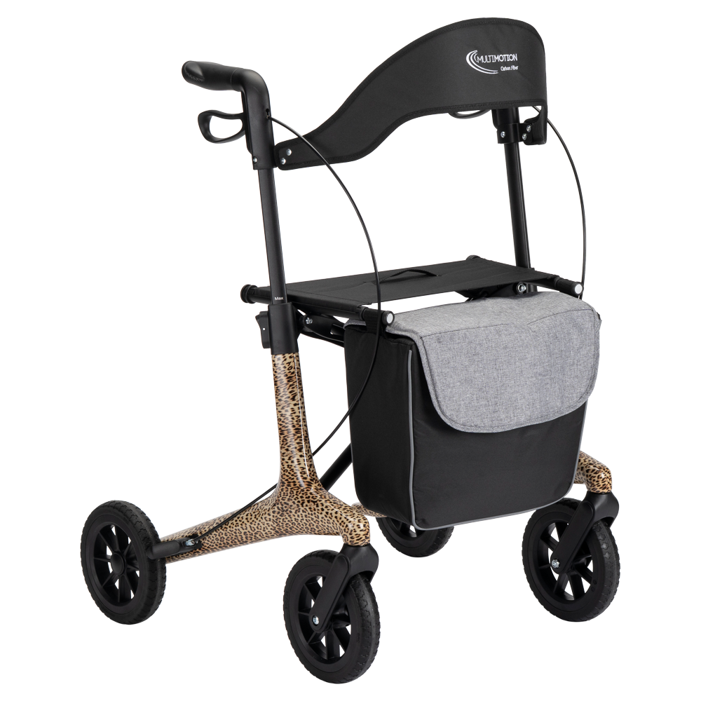 MultiMotion MultiMotion Carbon rollator met softwielen - Maat M - Panterprint